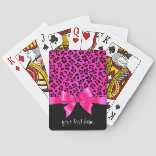 Flickaktigt rosa och svart flott spel kort