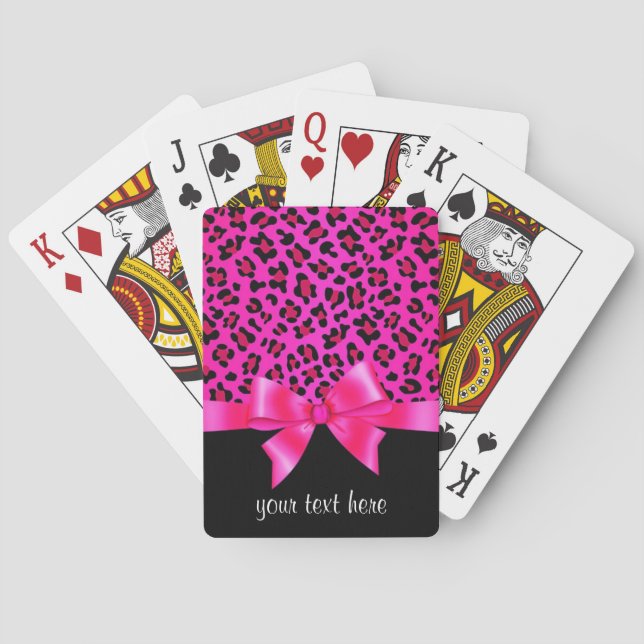 Flickaktigt rosa och svart flott spel kort (Baksidan)