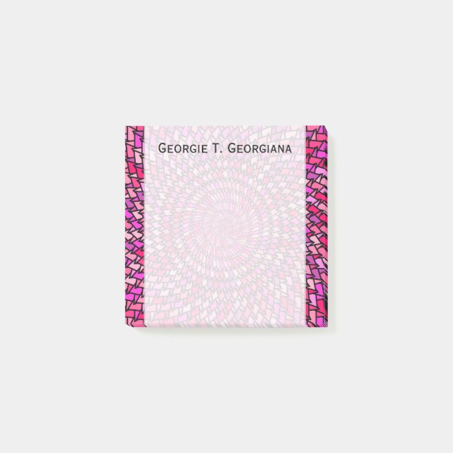 Flickaktigt rosa & purpurfärgat Swirly mönster + Post-it Block (Framsida)