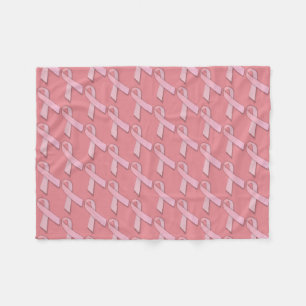 Flickaktigt Rosa Rosett band Tiled Mönster Fleecefilt