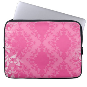 FLICKAKTIGT ROSA VINTAGEDAMAST LAPTOP FODRAL