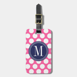 Flickaktigt rosor & Monogrammed stor polka dots Bagagebricka