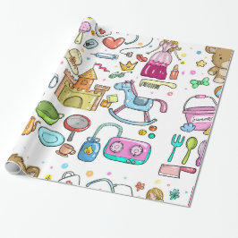 Flickaktigt Sak Wrapping Papper Presentpapper