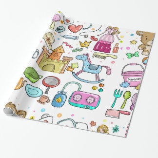 Flickaktigt Sak Wrapping Papper Presentpapper