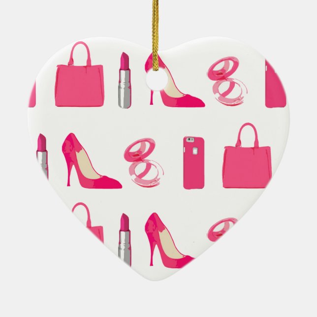 Flickaktigt sakdesign julgransprydnad keramik (Baksidan)