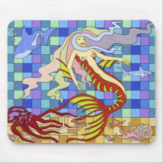 flickaktigt sjöjungfru musmatta