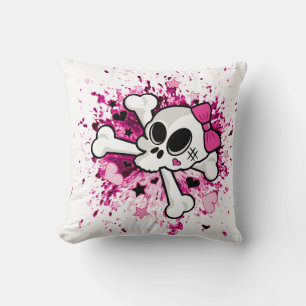 Flickaktigt Skull Kudde