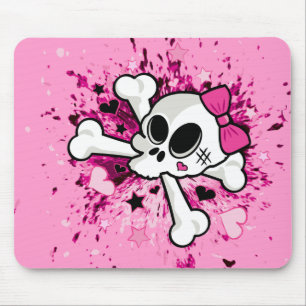 Flickaktigt Skull Musmatta