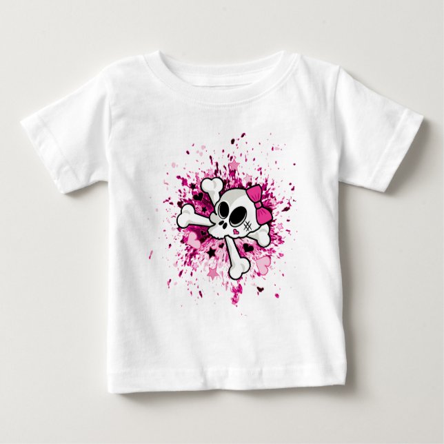 Flickaktigt Skull Tee Shirt (Framsida)