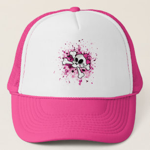 Flickaktigt Skull Truckerkeps