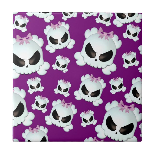 Flickaktigt Skullz Kakelplatta (Framsidan)