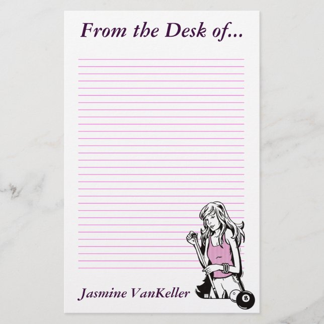 Flickaktigt stickreplik brevpapper (Framsida)