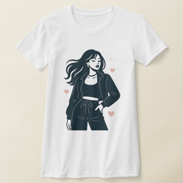 Flickaktigt t-shirt (Laydown)