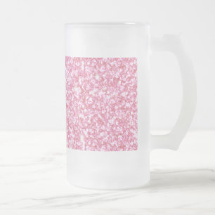Flickaktigt utskrivavet rosaglitter frostat ölglas