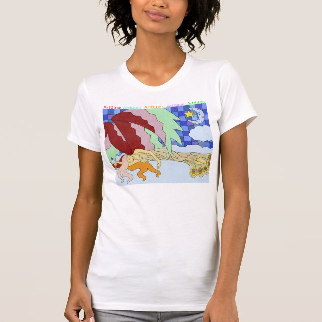 flickaktigt "vilar skönhet ", tee shirt (Framsida)