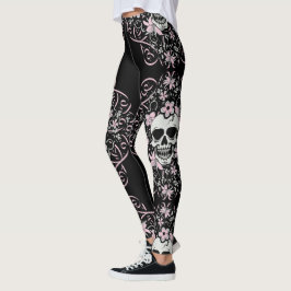 Flickaktigt vintageskalle leggings