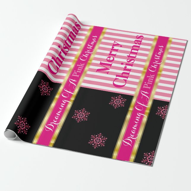 flickaktigten "Drömma en Rosa jul" i Eleganten Presentpapper (Utrullad)