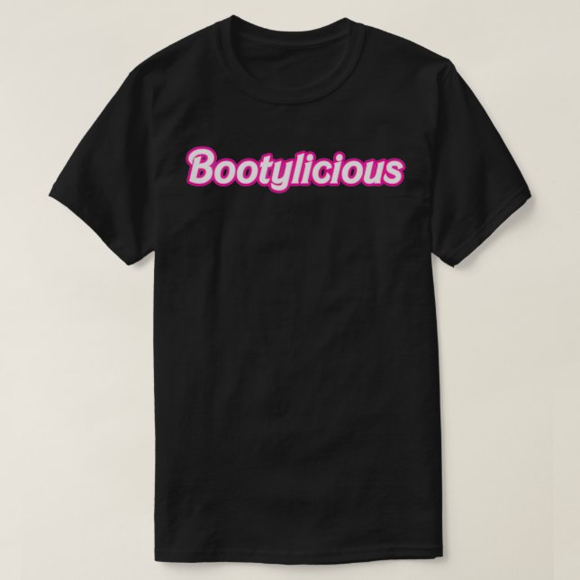 Flickaktigten Womens Bootylicious Rosa Retro T Shirt (Design framsida)
