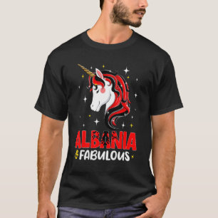 Flickalbanska albanska Flagga Unicorn Women T Shirt