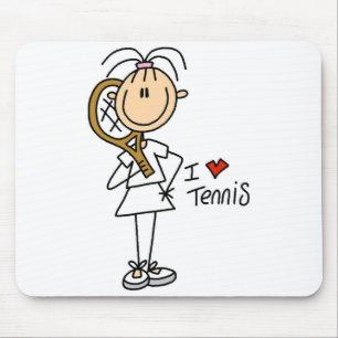 Flickan älskar jag tennis Mousepad Musmatta