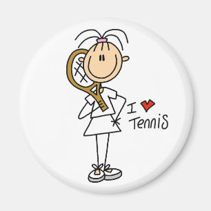 Flickan älskar jag tennismagneten magnet