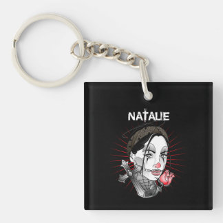 Flickan Anime Gothic stil och ro