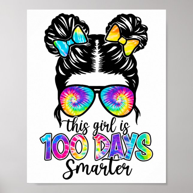 Flickan är 100 dagar smartare 100 dagar med skolel poster (Framsidan)