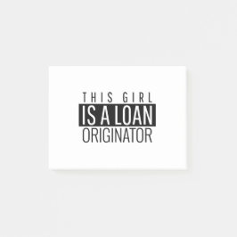 Flickan är en långivare post-it block