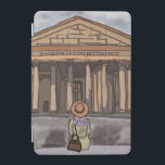 Flickan är sitta framsida av Pantheon i Rom. iPad Mini Skydd<br><div class="desc">Utformning av digitalfärgning.</div>