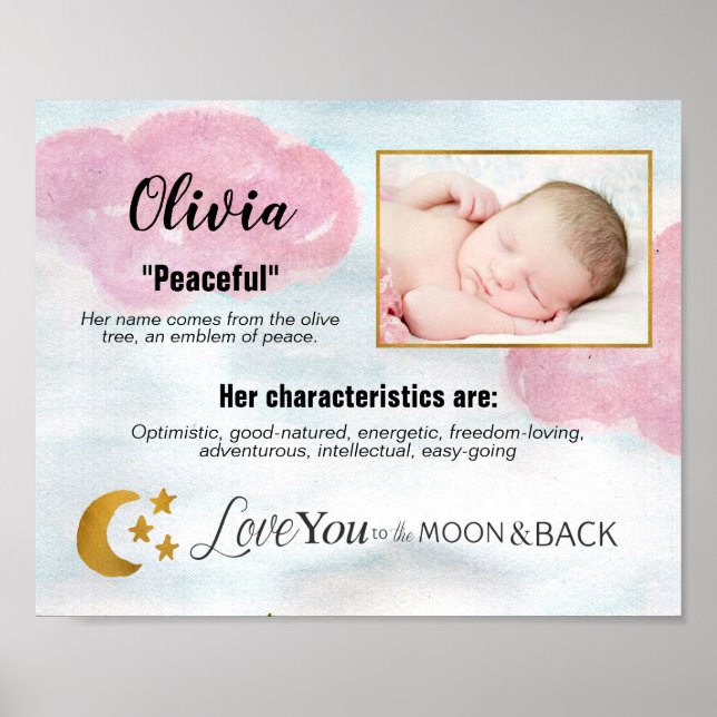 Flickan Baby Namn betyder foto Modern Kärlek till  Poster (Framsidan)