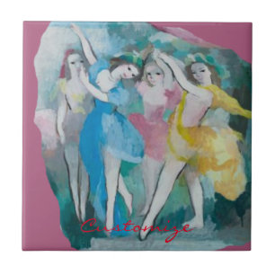 Flickan Ballerina Dancers Thunder_Cove Kakelplatta