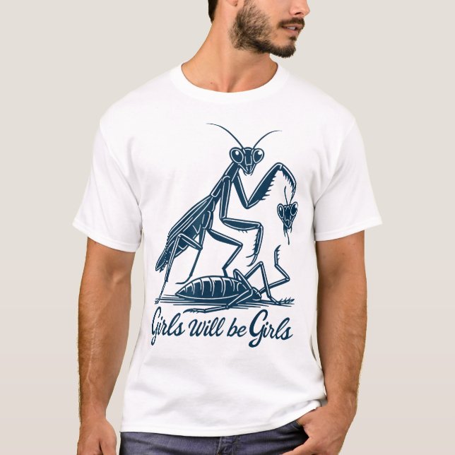 Flickan blir flickor som böjer Mantis T Shirt (Framsida)