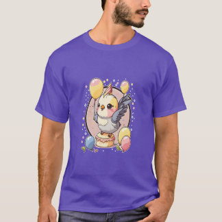 Flickan Cockatiel Birthday Parrot Birdheme Party T Shirt