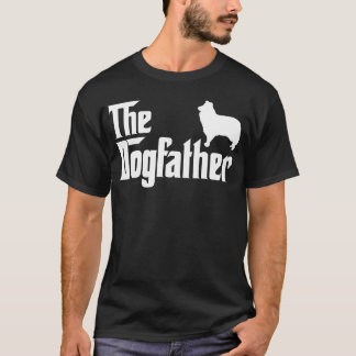 Flickan Collie Dogfather Hund Pappa T Shirt