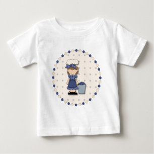 Flickan Cute land + haken fylld med blåbär T-shirt