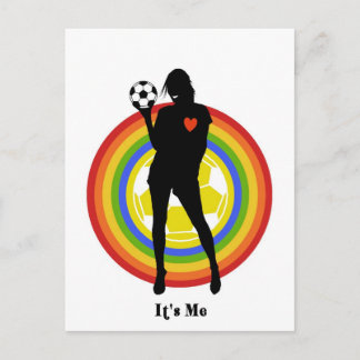 Flickan, det är jag, fotbollsspelare och stora flä vykort