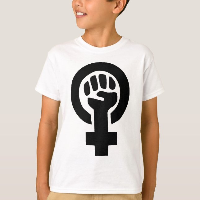 Flickan driver feministiskt symbol tröja (Framsida)
