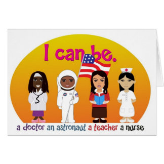 Flickan driver hälsningskort