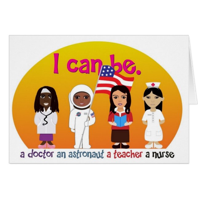 Flickan driver hälsningskort (Framsidan Horizontal)