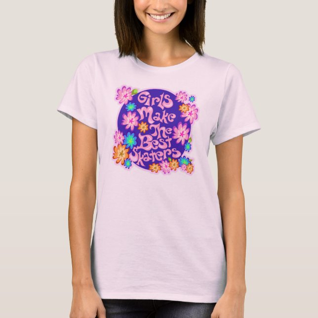 Flickan driver skaterskjortan tee shirt (Framsida)