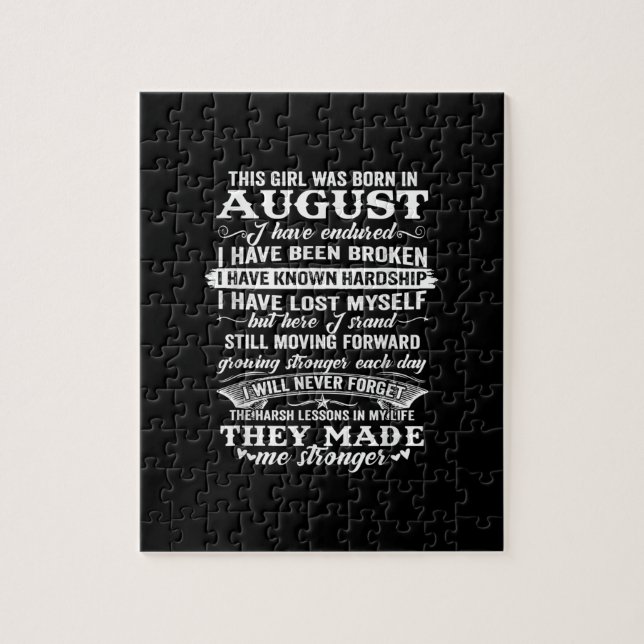 Flickan föddes i augusti födelsedagspresent pussel (Vertikal)