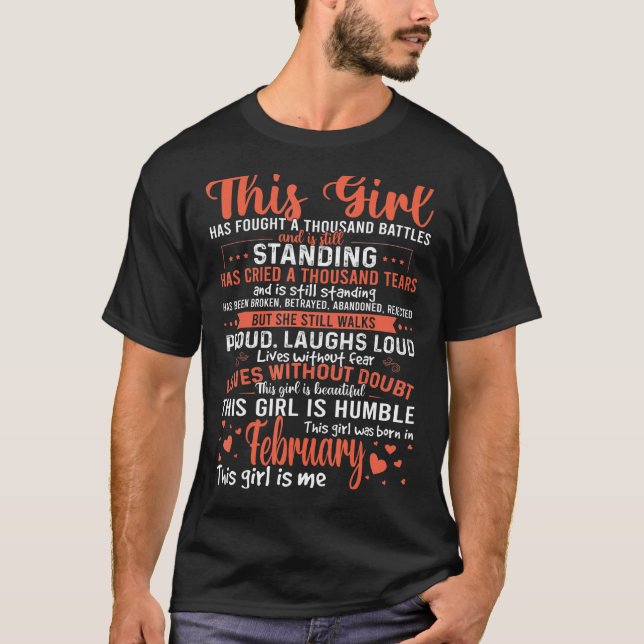 Flickan föddes i februari Kvinnor i februari T Shirt (Framsida)