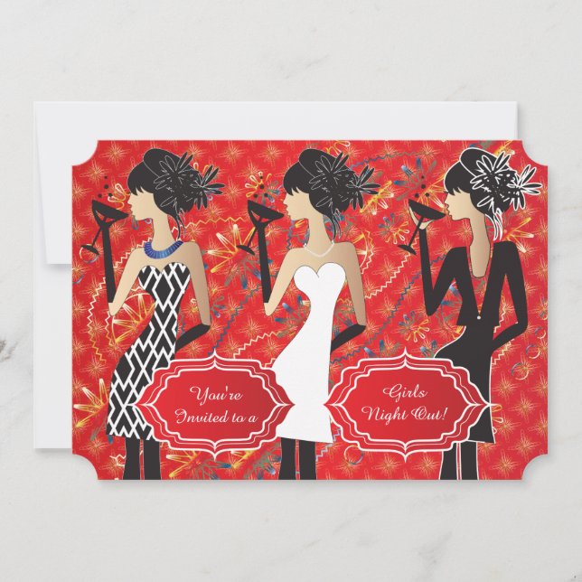 Flickan Födelsedagsfest inbjudan (Framsida)