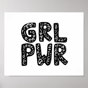 Flickan för GRL PWR driver typografikonst Poster