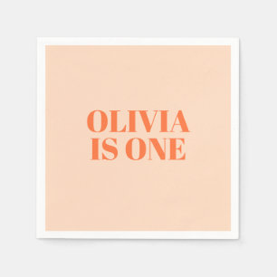 Flickan - första födelsedag - modern pappersservett