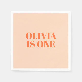 Flickan - första födelsedag - modern pappersservett