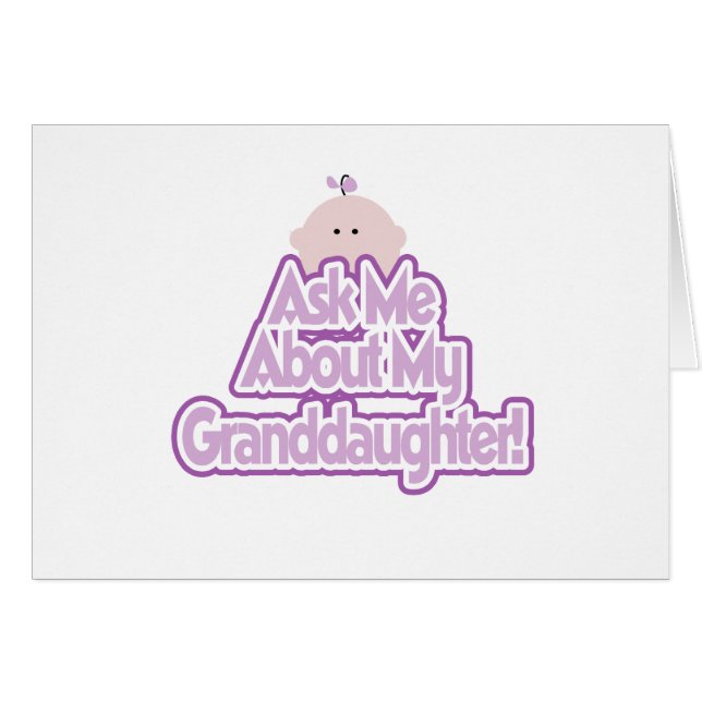 Flickan frågar om min sondotterTshirts Hälsningskort (Framsidan Horizontal)
