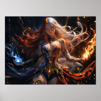 Flickan från Infernal Flame och Frost Älskarinna Poster