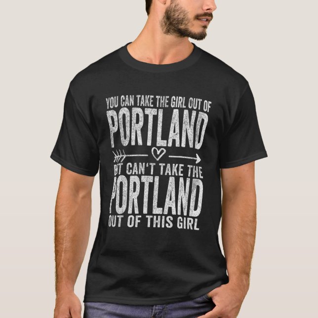 Flickan från Portland Oregon Hometown Home Portlan T Shirt (Framsida)