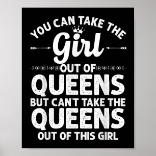 Flickan från QUEENS NY YORK Gift Funny Home Roo Poster